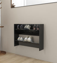 Wand-Schuhschrank Hochglanz-Schwarz 80x18x60 cm Holzwerkstoff