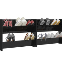 Wand-Schuhschränke 2 Stk. Hochglanz-Schwarz 80x18x60cm