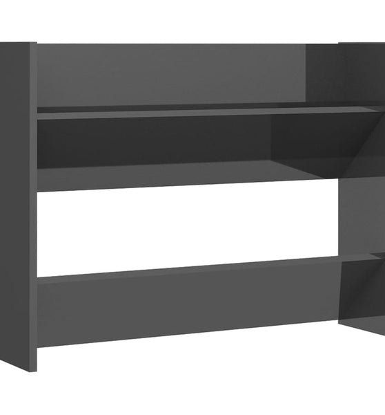 Wand-Schuhschrank Hochglanz-Grau 80x18x60 cm Holzwerkstoff