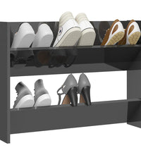 Wand-Schuhschrank Hochglanz-Grau 80x18x60 cm Holzwerkstoff
