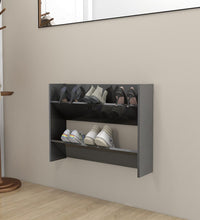 Wand-Schuhschrank Hochglanz-Grau 80x18x60 cm Holzwerkstoff