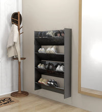 Wand-Schuhschränke 2 Stk. Hochglanz-Grau 80x18x60cm