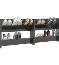 Wand-Schuhschränke 2 Stk. Hochglanz-Grau 80x18x60cm