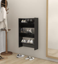 Wand-Schuhschrank Hochglanz-Schwarz 60x18x90 cm Holzwerkstoff