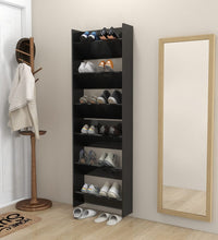 Wand-Schuhschränke 2 Stk. Hochglanz-Schwarz 60x18x90 cm