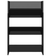 Wand-Schuhschränke 2 Stk. Hochglanz-Schwarz 60x18x90 cm