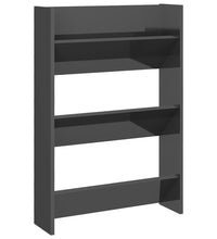 Wand-Schuhschränke 2 Stk. Hochglanz-Grau 60x18x90 cm