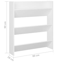 Wand-Schuhschrank Weiß 80x18x90 cm Holzwerkstoff