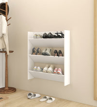 Wand-Schuhschrank Weiß 80x18x90 cm Holzwerkstoff