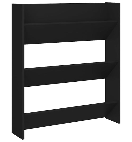 Wand-Schuhschrank Schwarz 80x18x90 cm Holzwerkstoff