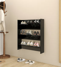 Wand-Schuhschrank Schwarz 80x18x90 cm Holzwerkstoff