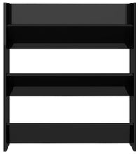 Wand-Schuhschrank Hochglanz-Schwarz 80x18x90 cm Holzwerkstoff