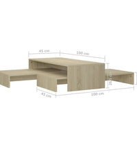 Satztisch-Set Sonoma-Eiche 100x100x26,5 cm Holzwerkstoff