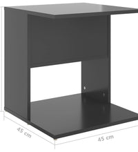 Beistelltisch Hochglanz-Grau 45x45x48 cm Holzwerkstoff