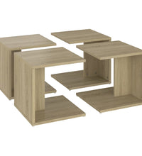 Couchtische 4 Stk. Sonoma-Eiche 33x33x33 cm Holzwerkstoff