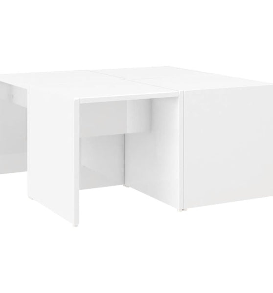 Couchtische 4 Stk. Hochglanz-Weiß 33x33x33 cm Holzwerkstoff