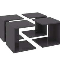 Couchtische 4 Stk. Hochglanz-Grau 33x33x33 cm Holzwerkstoff