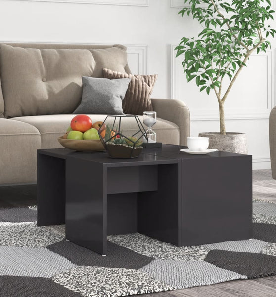 Couchtische 4 Stk. Hochglanz-Grau 33x33x33 cm Holzwerkstoff