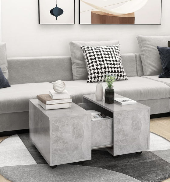 Couchtisch Betongrau 60x60x38 cm Holzwerkstoff