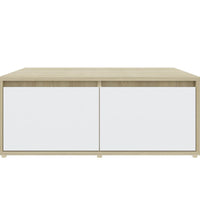 Couchtisch Weiß und Sonoma-Eiche 80x80x31 cm Holzwerkstoff
