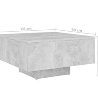 Couchtisch Betongrau 60x60x31,5 cm Holzwerkstoff