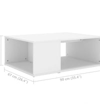 Couchtisch Weiß 90x67x33 cm Holzwerkstoff