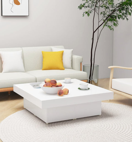 Couchtisch Weiß 90x90x28 cm Holzwerkstoff