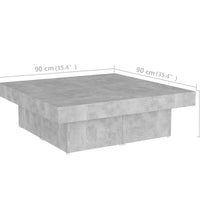 Couchtisch Betongrau 90x90x28 cm Holzwerkstoff