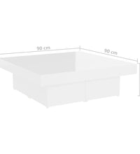Couchtisch Hochglanz-Weiß 90x90x28 cm Holzwerkstoff