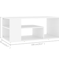Couchtisch Weiß 100x50x40 cm Holzwerkstoff