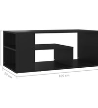Couchtisch Schwarz 100x50x40 cm Holzwerkstoff