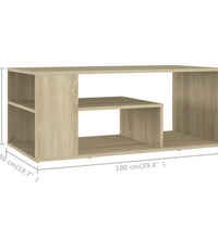 Couchtisch Sonoma-Eiche 100x50x40 cm Holzwerkstoff