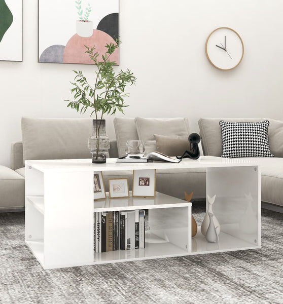 Couchtisch Hochglanz-Weiß 100x50x40 cm Holzwerkstoff