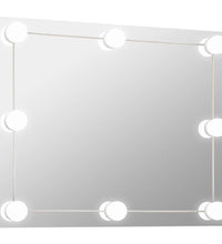 Wandspiegel ohne Rahmen mit LED-Beleuchtung Rechteckig Glas