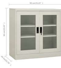 Büroschrank Hellgrau 90x40x90 cm Stahl