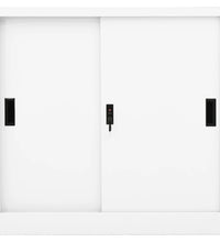 Büroschrank mit Schiebetür Weiß 90x40x90 cm Stahl
