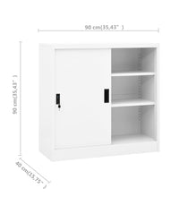 Büroschrank mit Schiebetür Weiß 90x40x90 cm Stahl