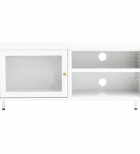 TV-Schrank Weiß 90x30x44 cm Stahl und Glas