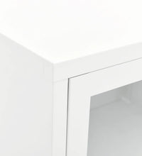 TV-Schrank Weiß 90x30x44 cm Stahl und Glas