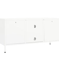 TV-Schrank Weiß 105x35x52 cm Stahl und Glas