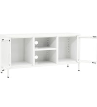 TV-Schrank Weiß 105x35x52 cm Stahl und Glas