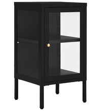 Sideboard Schwarz 38x35x70 cm Stahl und Glas