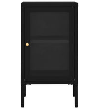 Sideboard Schwarz 38x35x70 cm Stahl und Glas