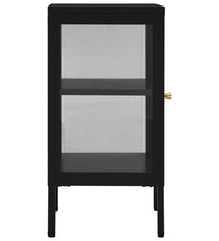 Sideboard Schwarz 38x35x70 cm Stahl und Glas