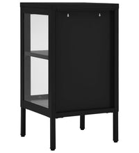 Sideboard Schwarz 38x35x70 cm Stahl und Glas