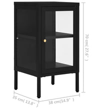 Sideboard Schwarz 38x35x70 cm Stahl und Glas