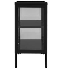 Sideboard Schwarz 70x35x70 cm Stahl und Glas