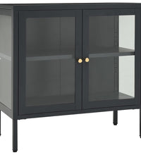 Sideboard Anthrazit 70x35x70 cm Stahl und Glas