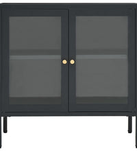 Sideboard Anthrazit 70x35x70 cm Stahl und Glas