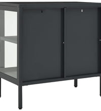 Sideboard Anthrazit 70x35x70 cm Stahl und Glas